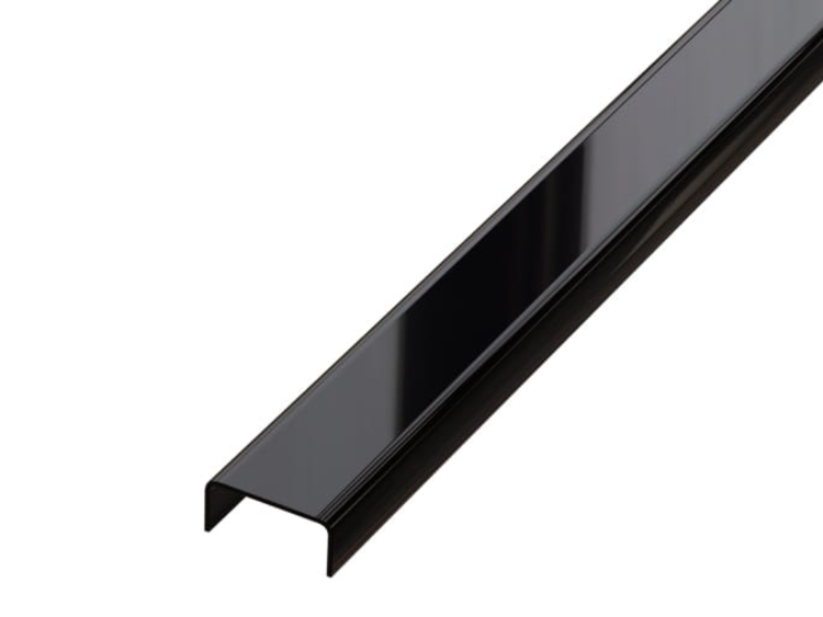 C-Profil aus geschliffenem Edelstahl 2700mm X 20mm x 9mm - schwarz glänzend