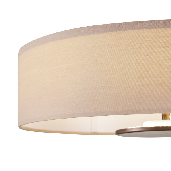 Textiler Lampenschirm in Trommelform für Deckenleuchten aus gewebtem Stoff