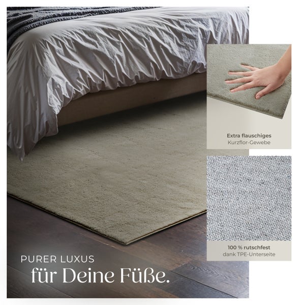 Kurzflorteppich tectake rutschfeste Unterseite verschiedene Größen und Farben 120 x 170 cm