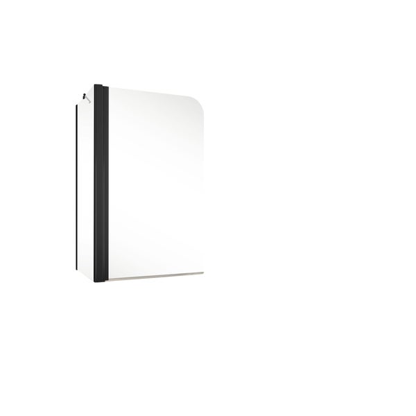 Duschwand mit schwarzem Rahmen