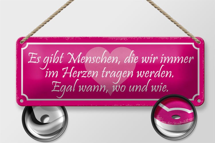 Blechschild Spruch 27x10cm Menschen wir im Herzen tragen Dekoration