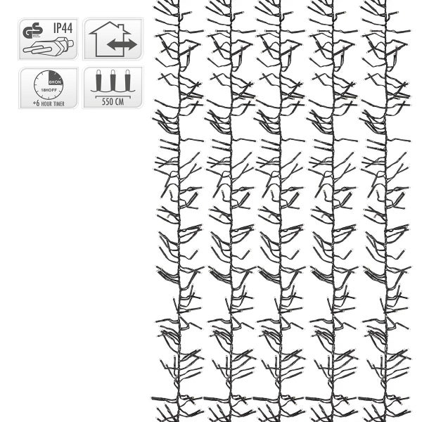 ECD Germany LED Cluster Lichterkette 768 LEDs 5,5m Warmweiß, IP44 Wasserdicht Innen/Außen, Strombetrieben, Weihnachtsdeko Clusterlichterkette Büschellichterkette Weihnachtsbeleuchtung Büschellkette