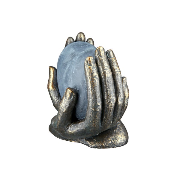 Skulptur GILDE Dekoration Höhe 15cm Breite 15cm bronzefarben, grau Poly