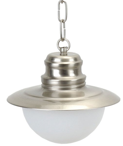 Hängelampe mit Kette und rundem Lampenschirm