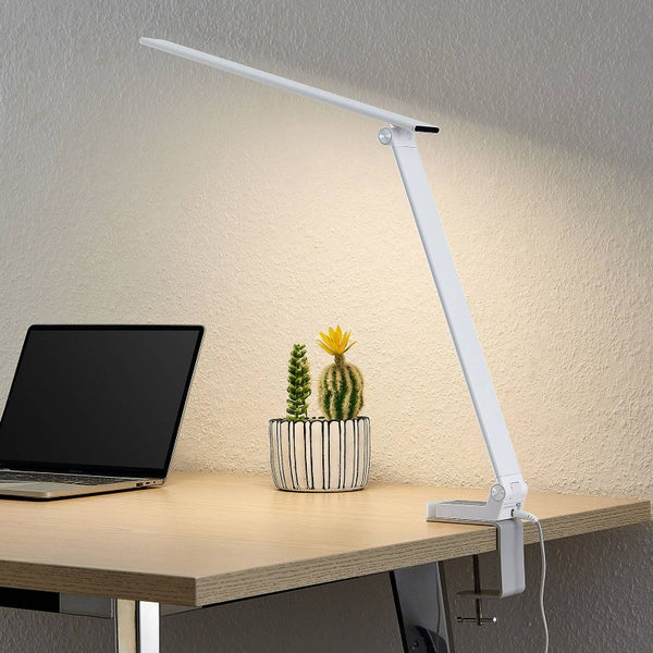 PRIOS LED Tischlampe Tamarin ( Touchdimmer) dimmbar (Modern) in Weiß (1 flammig, ) - Tischleuchte Schreibtischlampe Nachttischlampe Touch Lampe Arbeitszimmerleuchte
