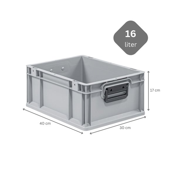 PROREGAL Eurobox Nextgen Portable Duo HxBxT 17 x 30 x 40 cm 16 Liter Eurobehälter Transportbox Transportbehälter Stapelbehälter