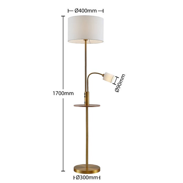 Lindby Stehlampe Aovanmit USB Anschluss (Modern) in Bronze aus Metall (1 flammig, E27) - Textil Stehleuchte Floor Lamp Standleuchte Wohnzimmerlampe Wohnzimmerleuchte