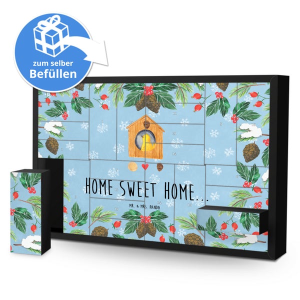 Mr. & Mrs. Panda Befüllbarer Adventskalender Vogelhaus Home - Blau Pastell