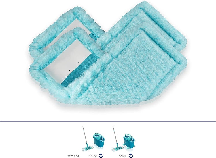 Leifheit 2er Set Wischbezug CLEAN TWIST M Ergo static plus, für alle Bodenarten, zieht Staub und Haare an wie ein Magnet, Staubwischer für die trockene Bodenreinigung zwischendurch