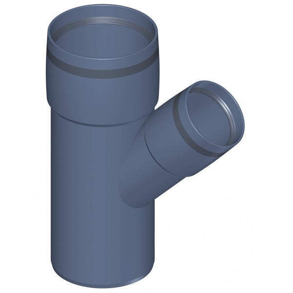 HT-Abzweig aus Kunststoff mit 45 Grad Winkel für Abwasserrohre.
