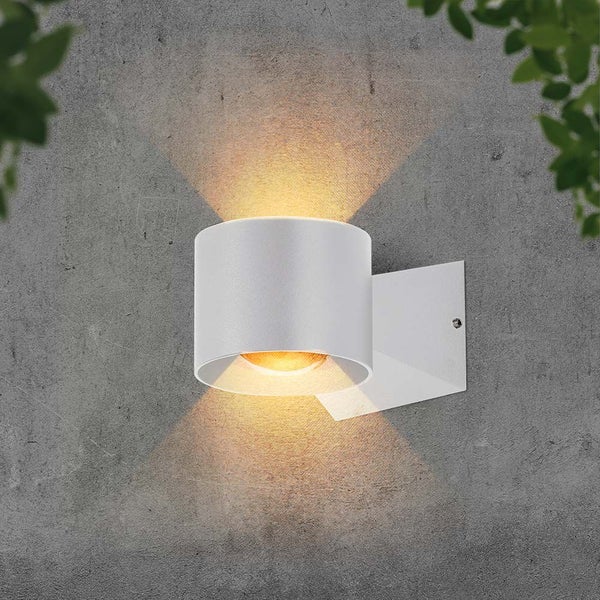 Zylindrische Wandleuchte aus Metall für den Außenbereich