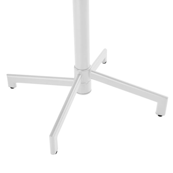 Fußkreuz aus Metall für Tische oder Ständer mit vier Standbeinen und Bodengleitern.
