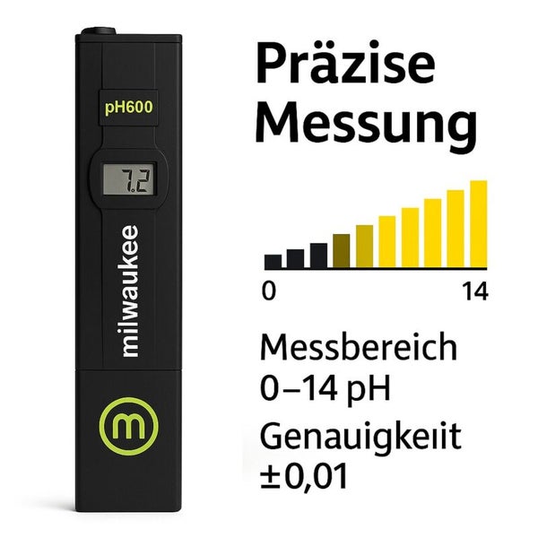 Milwaukee Logo pH600 pH-Messgerät mit einer Messgenauigkeit von plusminus 0,01