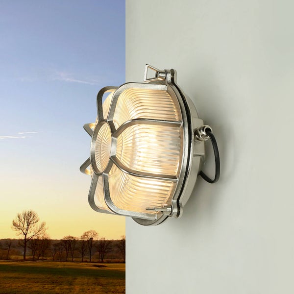 Marine Wandleuchte aus Metall und Glas