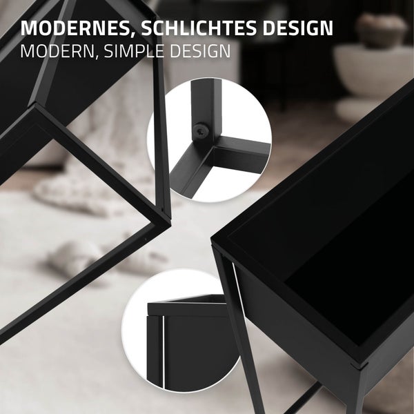 ML-Design Blumenständer 9er Set im Schwarz aus Metall, 60x20x80 cm / 20x20x60 cm, stehend, Übertopfständer für Pflanzen Innen- und Außen, Pflanzkasten Blumenkasten Pflanzenständer Hochbeet Kräuterbeet