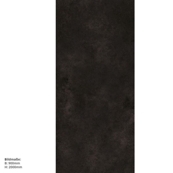 Cement Schwarz, 90x200cm, fugenlose Wandpaneele aus Alu-Verbund 3mm, Duschrückwand