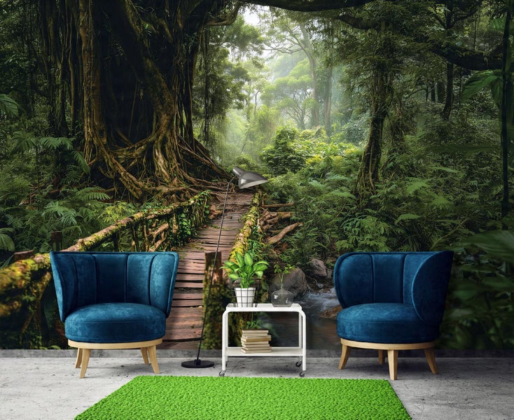 Fototapete Wald 3D Effekt Natur Wohnzimmer Vlies Tapete 250x175 cm