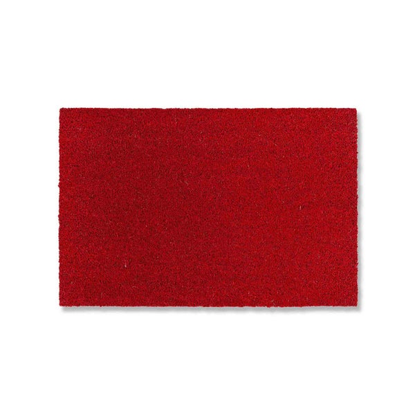 Rechteckige Fußmatte aus Textil vor einer Tür