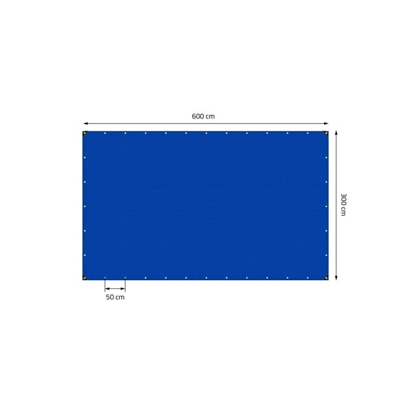 ECD Germany Premium Abdeckplane Gewebeplane mit Ösen, 6x3m 18m², 650g/m², Blau, PVC, Wasserdicht, Reißfest, 10 Haken, LKW-Plane Bootsplane Gartenplane Holzplane, Schutzplane für Gartenmöbel Pool Auto
