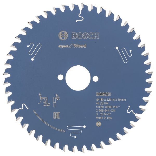Bosch Kreissägeblatt Expert for Wood für Handkreissägen 180 x 30 x 2,6 mm 48 - 2608644034
