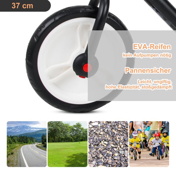 HOMCOM Kinder Laufrad, L85 x B36 x H54 cm, PP, Metall, EVA, Schwarz