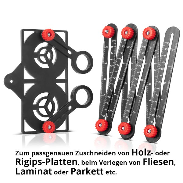 STAHLWERK 2 x 6-in-1 Multiwinkel-Messlineal aus Aluminium