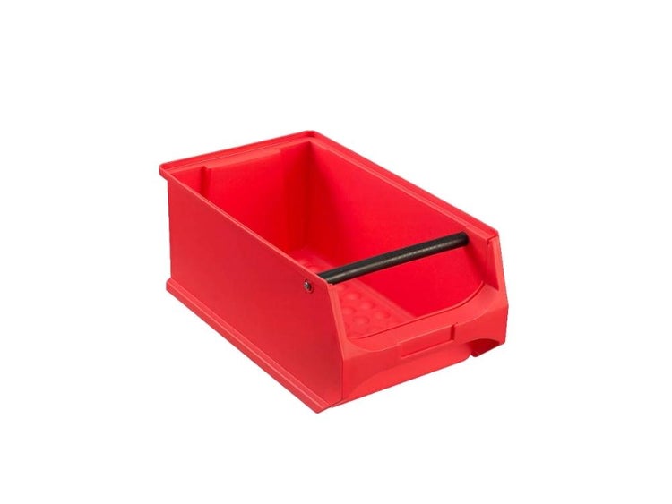PROREGAL SparSet 5x Rote Sichtlagerbox 4.1 mit Griffstange HxBxT 15 x 20 x 35 cm 7,2 Liter Sichtlagerbehälter