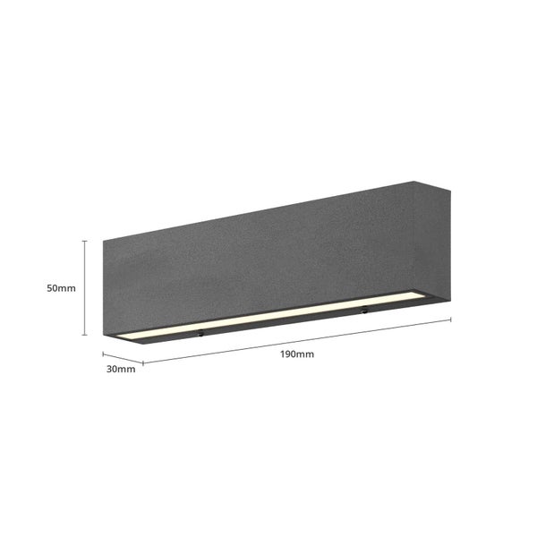 Lucande LED Wandleuchte außen Elvira (Modern) in Schwarz aus Aluminium (1 flammig, ) - Außenwandleuchten Wandlampe Led Außenlampe Outdoor für Außenwand/Hauswand Haus Terrasse &