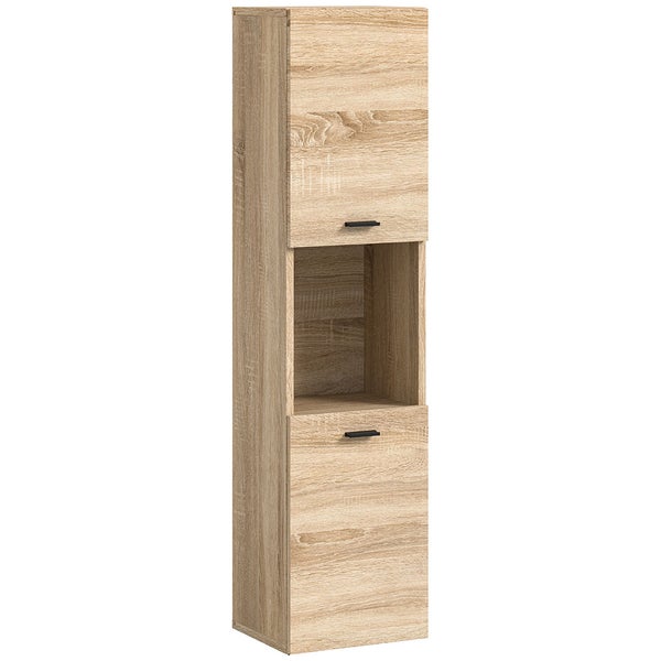 Boston Hochschrank Bad 2 Türen 1 Fach Eiche Dekor. 30 X 29 X 125 cm