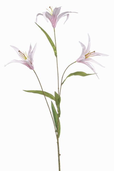 Künstlicher Zweig mit gelben Blüten und einem braunen, strukturierten Stiel.