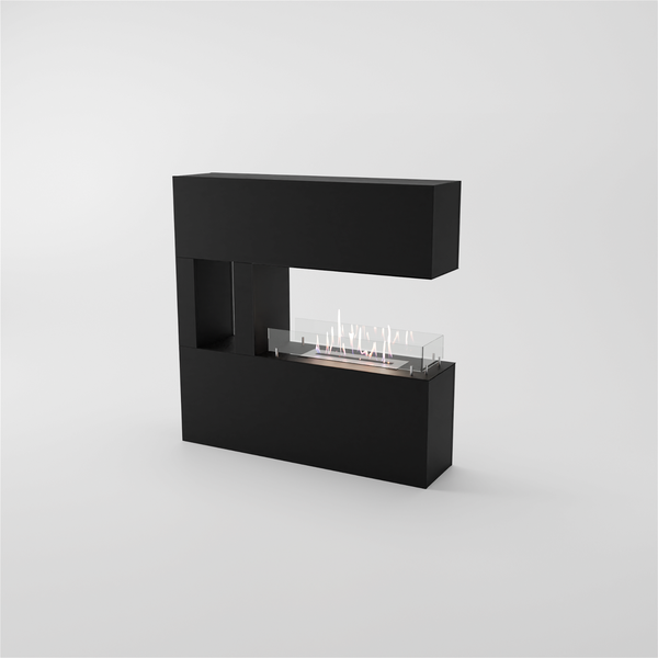 GLOW FIRE Ethanol Kamin 'Vestland' | Ethanolofen in schwarz mit 3 Std. Brenndauer und 3 KW Heizleistung | BxHxT: 120x120x30 cm