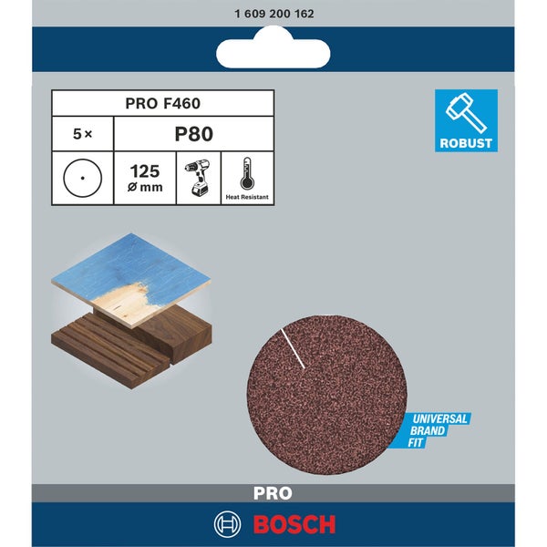 Bosch PRO F460 Schleifblatt 125 mm 80 - 1609200162
