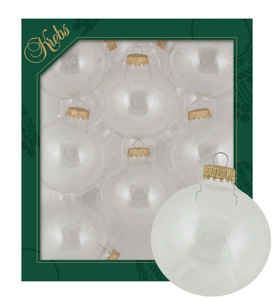 Kristall (Goldsplint) 7cm Glaskugeln uni, 8 Stck., Weihnachtsbaumkugeln, Christbaumschmuck, Weihnachtsbaumanhänger