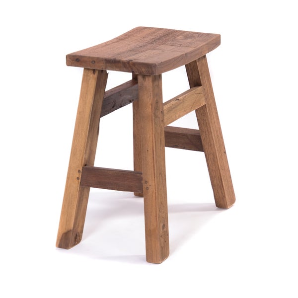 Hocker HOCKER Noah 50 Recyclingholz massiv naturfarben