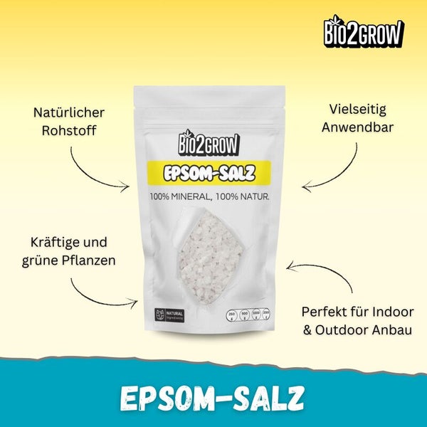 Bio2Grow Bittersalz in einer Verpackung für den Innen- und Außenbereich