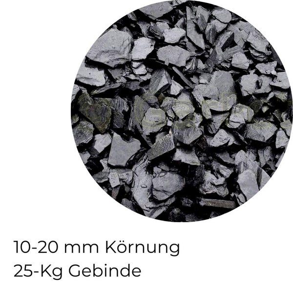 Schiefersplitt Garten Zierkies 10-20 mm 25 kg Schiefer Splitt Platten Schwarz Schieferbruch Dekostein Steinteppich Zierstein Deko