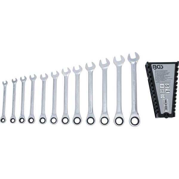 Ratschenschlüssel Set mit 12 Teilen und BGS technic Logo