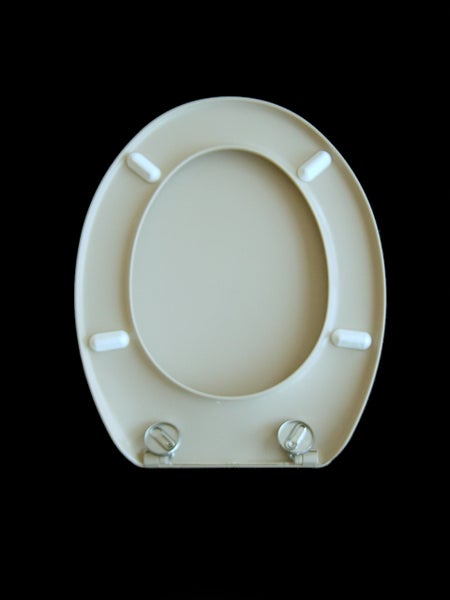 WC Sitz Como beige, klassische Form, Edelstahlscharniere, sehr bruchsicher