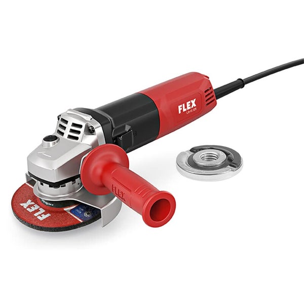 Winkelschleifer FLEX L 8-11 125 mit Seitengriff und Spannmutter fuer Trennscheiben bis 125 Millimeter Durchmesser.