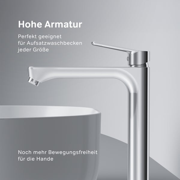 AM.PM Waschtischarmatur für Aufsatzwaschbecken mit Klick-Ablaufgarnitur FTA92200 Hit