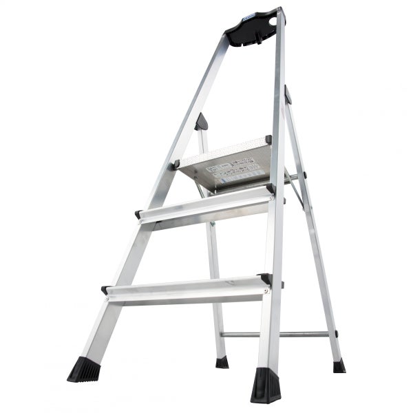 Aluminium Klapptritt mit drei Stufen und einer Plattform