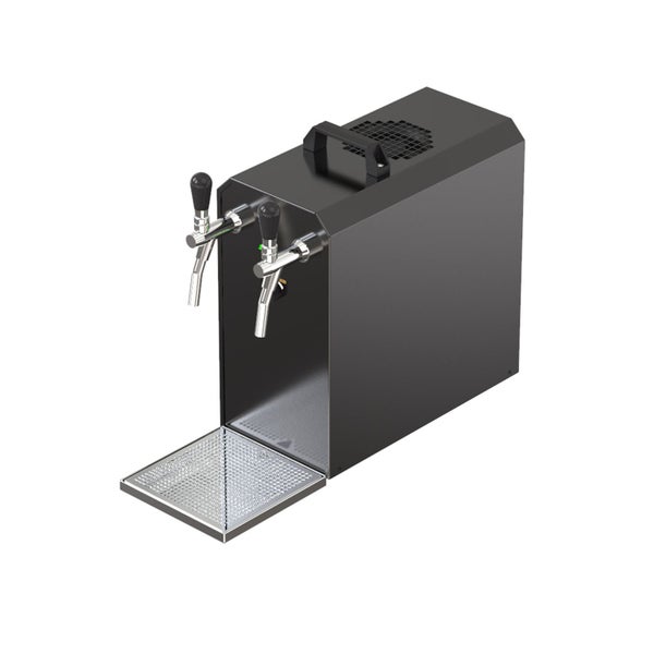 Komplett Set - Zapfanlage, Bierzapfanlage STREAM 50K mit Luftpumpe, 2-leitig, bis zu 55 Liter/h - BLACK EDITION, Flach