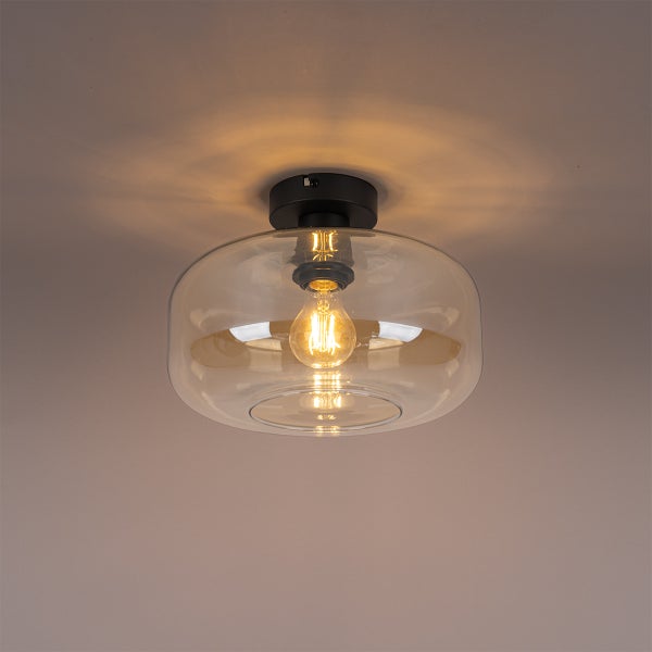 Deckenleuchte mit Glasschirm und Leuchtmittel