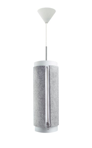 design hängelampe pendelleuchte stoff grau schmal wohnzimmer schlafzimmer lampe | Wohnzimmer Esszimmer Leuchte