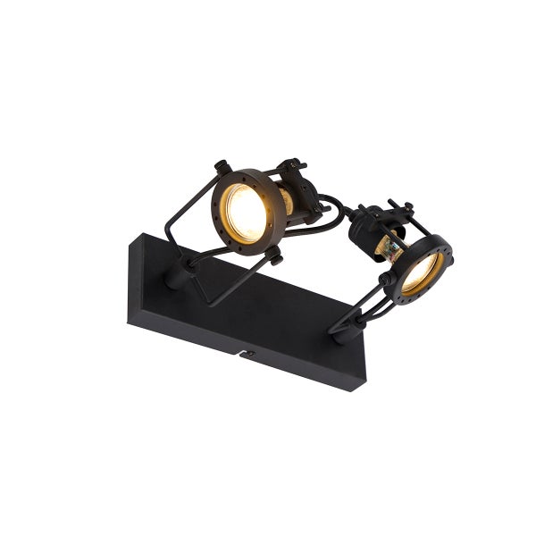 Schwarze Wandleuchte mit zwei Leuchten