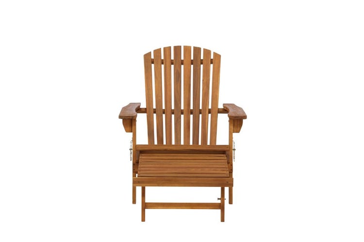 Holzliegestuhl mit Fußstütze