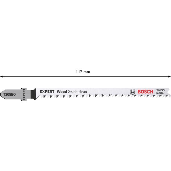 Bosch 25x Expert Wood 2-side clean T 308 BO Stichsägeblatt - 2608900556