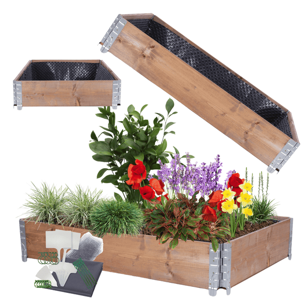 Hochbeetkisten GuardBox HxBxT 20x120x80 cm 1 Ebeneninkl. Luftpolsterfolie Braun