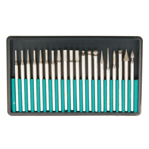 Set mit verschiedenen Schleifstiften in einer Box