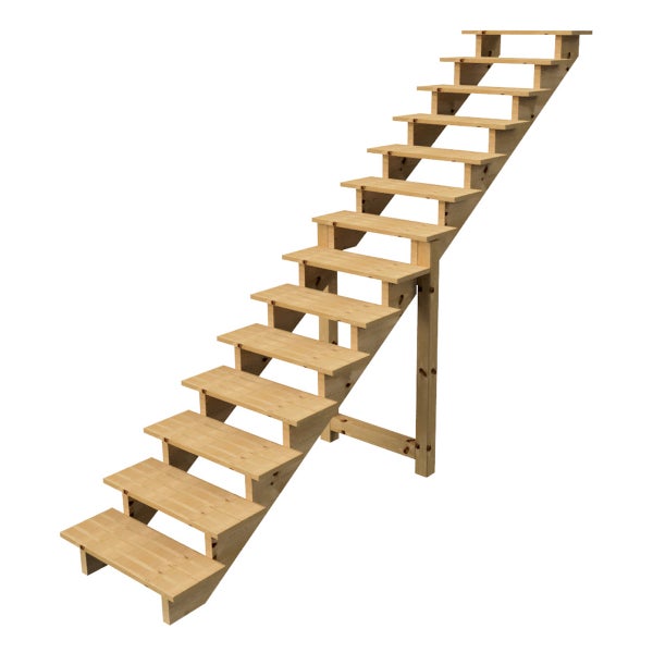 Holztreppe mit zwölf Stufen für den Innenbereich